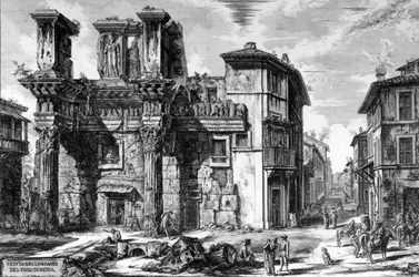 Vista dos restos do Fórum de Nerva, da série "Vistas de Roma", 1758